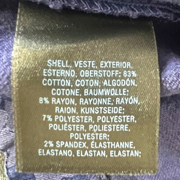 Anthropologie Mid-Rise Velvet Pants Stretch Ankle Crop Skinny Trousers Blue Sz 8 - Picture 8 of 10